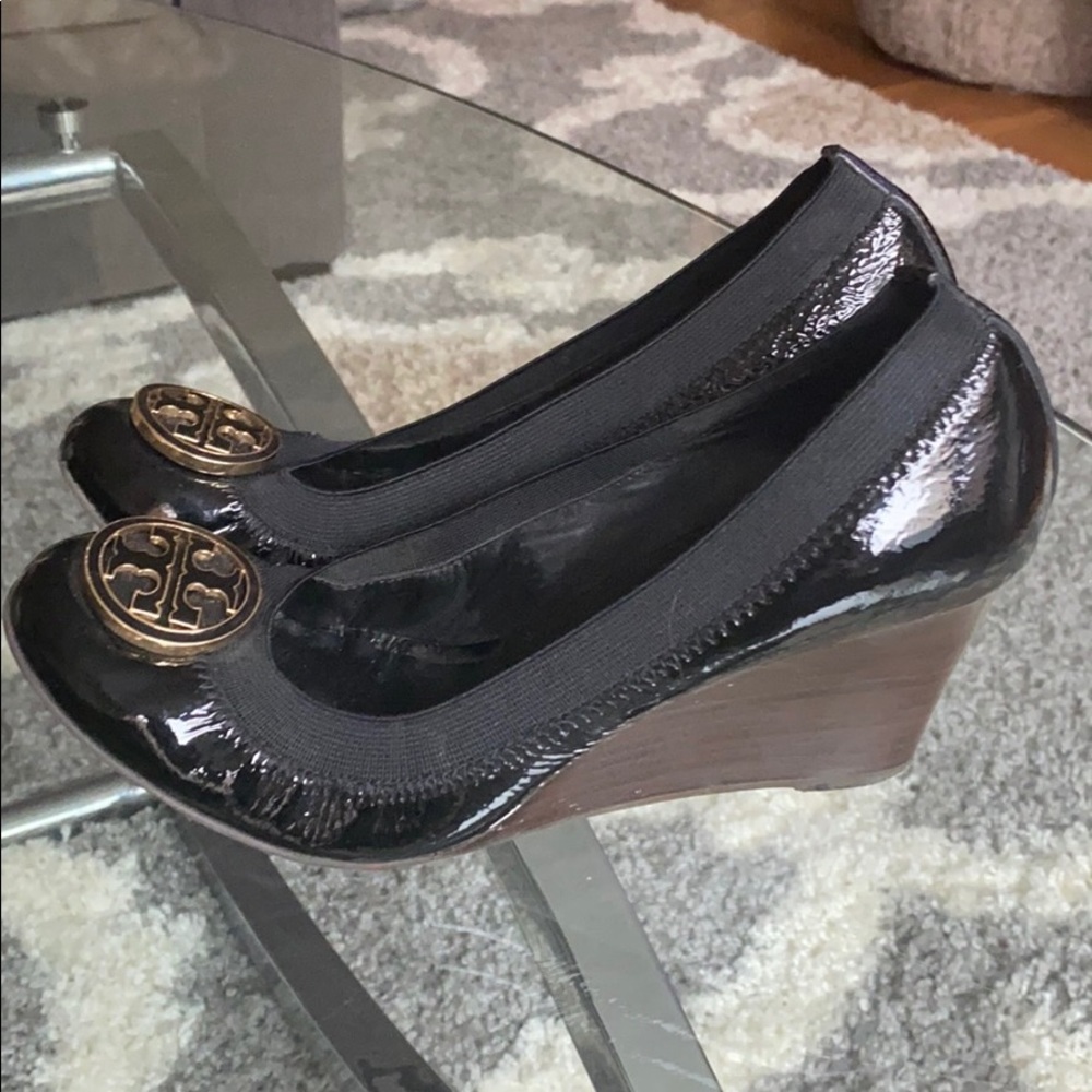 Black Tory Burch Caroline Wedges size 7.5